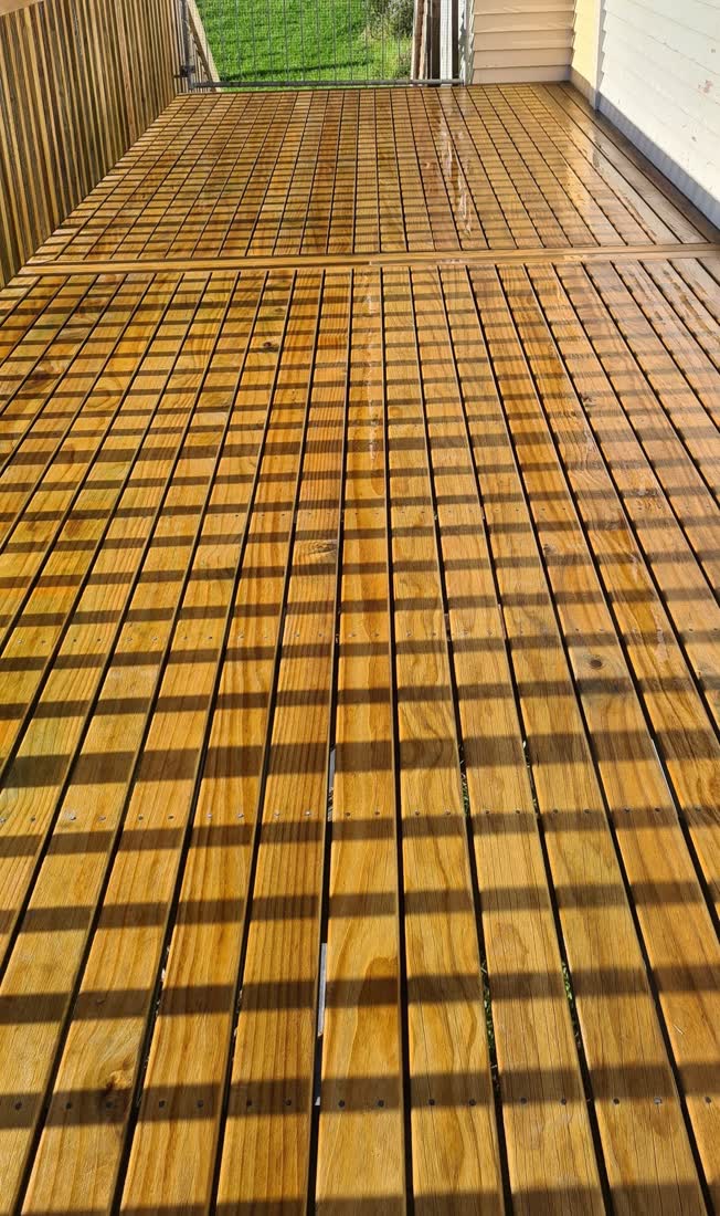 Timber deck clean and restored after cleaning