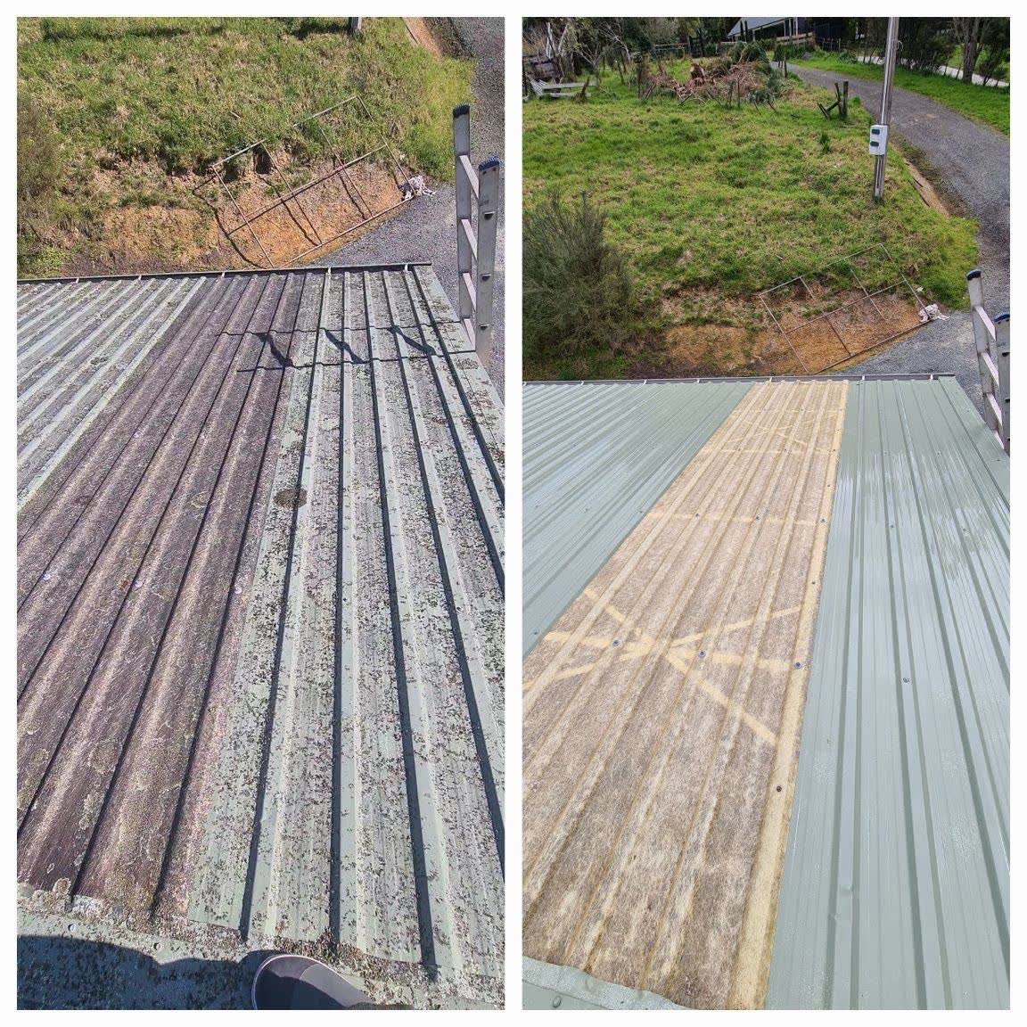 Roof cleaned and moss removed in Helensville